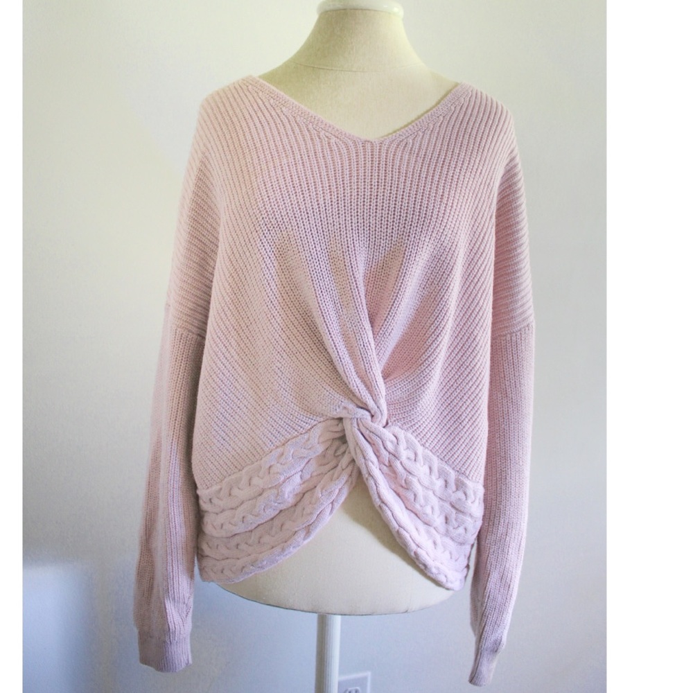Express Knitted Cross Back Sweater Large Preowned